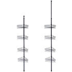 4 Tier Tension Metal Corner Pole Shower Caddy Shelf  Bathroom Storage Organizer