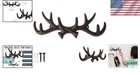 Vintage Cast Iron Deer Antlers Hooks   Antique Wall Rack With 10 Sturdy Hooks