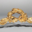 Antique French Gilded Bronze  furniture Pediment Decoration Laurel And Ribbons