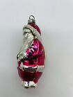Vintage Polish Glass Santa Christmas Tree Ornament Made In Poland
