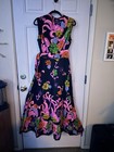 Vintage Alice Polynesian Fashions Barkcloth Palazzo Wide Leg Jumpsuit Groovy 70s