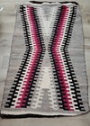 Antique Navajo Rug Textile Native American Indian 33 X 58 Eye Dazzler Vintage