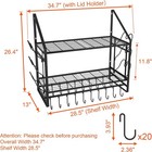 Vygrow 28  2-tier Pot Rack Wall Mount  20 Hooks  6 Lid Holders