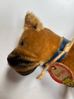 Vintage Steiff Sarras Boxer Dog Standing Mohair 1950s W Hang Tag Original Collar
