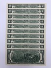 10 New 2017a Crisp  2 Two Bills Uncirculated Sequential Notes  lot Of 10 
