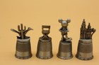 4 Vintage Beautiful Thimbles Pewter Excellent Condition