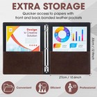 2 Pack Brown Leather 3 Ring Binder 1 Inch Hardback Document Organizer