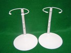 Doll Stands Set Of Two White Metal Stands 12-17 Inch Chubby Waist Dolls 2701 