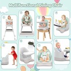 Baby High Chair  8-in-1 Convertible High Chair  Booster Seat For Dining  green 