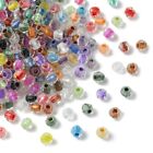 500x Faceted Glass With Inner Core Spacer Beads For Diy Jewelry Making Decor