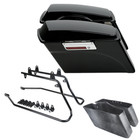 Hard Saddlebags Saddle Bags W  Black Conversion Brackets Fit For Harley Softail