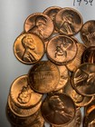 1959  p   bu   Lincoln Memorial Cent Penny Roll  50 Coins