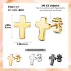 1 Pair Of Simple Cross Stainless Steel Stud Earrings Set  Men And Women