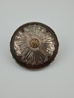 Iron   Silver Overlay Sunflower Concho Wild Rags Scarf Slide Signed Mh