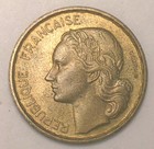 1951 B France French 20 Francs Rooster Coin Vf 