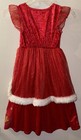 Disney Princess Holiday Nightgown Play Dress Faux Fur Gold Glitter Girls Sz S