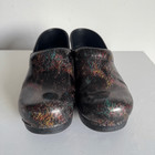 Dansko Patent Leather Rainbow Clogs