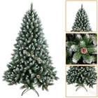 4-7ft Christmas Tree Artificial Snow Flocked Pine  w Led Lights Xmas Decorations