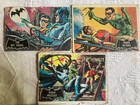 Vintage 1966 Topps Batman Black   Blue Bat Junk Card Lot Of 5