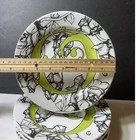 Decorative Salad Plates Cypress Home Black Green White Floral Design Letter O