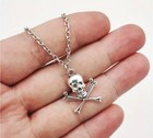 Necklace Pendant -  Gothic Style Skull And Cross Bones