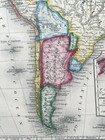 South America 1860 Mitchell Large Antique Engraved Map 19th Century
