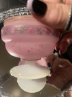 Fabulous 19th Century Bohemian Glass Powder Bowl Pink Glass Antique Glass Signed