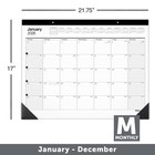 Office Depot Brand Monthly Desk Pad Calendar  21 3 4  X 17 