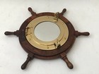 18 Inch Nautical Ship Wheel With Porthole Marine Canal Boat Window Decor Gift