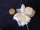 Vintage Millinery Flower  White Orchid 2  Blossom Sweet And Petite Lot Of 3  Ih5