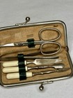 Vintage   Manicure Set Made In Western Germany With Suede Case - Leather Case