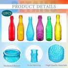 12 Pcs Decorative Colored Glass Bottles 6 Shapes Garden Wine Bottles Colorful