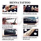 12 Sheets Henna Temporary Tattoo Stickers Black Mehndi Body Art Stickers