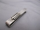 Vintage Hammered Mid-century Modern Sterling Tie Clip-unsigned-nr