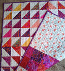 Handmade Baby Quilt Bright Colors Patchwork Crib Quilt Shower Gift 41  X 41  New