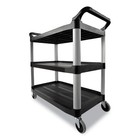 Rubbermaid Commercial 342488bla 3 Shelf Economy Plastic Cart - Blk New