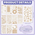30 Pcs Journal Stencils  Plastic Planner Stencils 4x7 4 0 X 7 0 Inches  White 