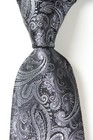 Classic Paisley Gray Black Jacquard Silk Men s Tie Necktie Hanky Cufflink Set