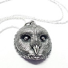 Owl Pendant Necklace 925 Sterling Silver 18  Chain Barn Owl Jewellery   Boxed