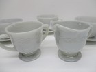 Vtg Fire King Gray Laurel Luster 3 Cups 3 Saucers  Sugar Bowl   Creamer  8pcs 