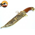 11  Fantasy Gold Eagle Head Pommel Fixed Blade Dagger Collectors Knife W  Sheath