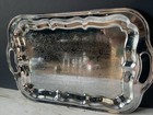 Vintage 1979 Irvinware Oblong Silver chrome Plated Serving Tray With Handles
