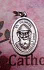 Saint St  Charbel - Pray For Us On Back -  Italian 1 Inch  Silver Tone Medal 