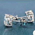3 00 Ct Round Cut Natural Diamond Solid 950 Platinum Luxurious Stud Earring
