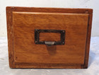 Vintage Antique Oak Single Drawer Card Catalog Index File Cabinet Solid 