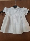 White Smocked Baby Girl Infant Dress Light Pink Flowers 0-6 Months Vtg 198  Read