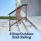 2pack 4 Step Galvanized Steel Handrails For Outdoor Steps Railing For Porch Deck