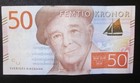 Sweden 50 Kronor 2015 Xf  Banknote P-70 Fancy Serial Number B 200000200 Note