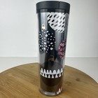 Starbucks 2013 Holiday 16 Fl oz Ornaments Black Plastic Tumbler Drink Travel Cup