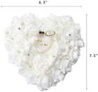Wedding Ceremony White Satin Crystal Flower Ring Bearer Pillow Cushion Gifts Us